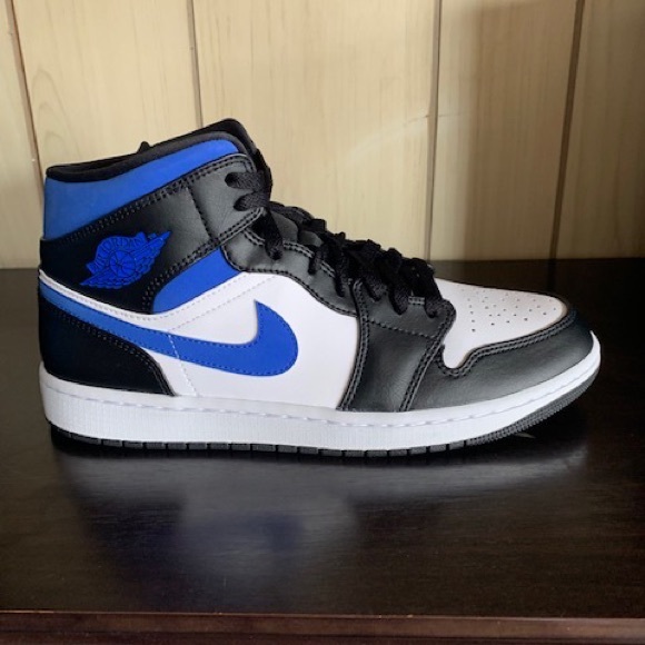 air jordan 1 mid racer blue white
